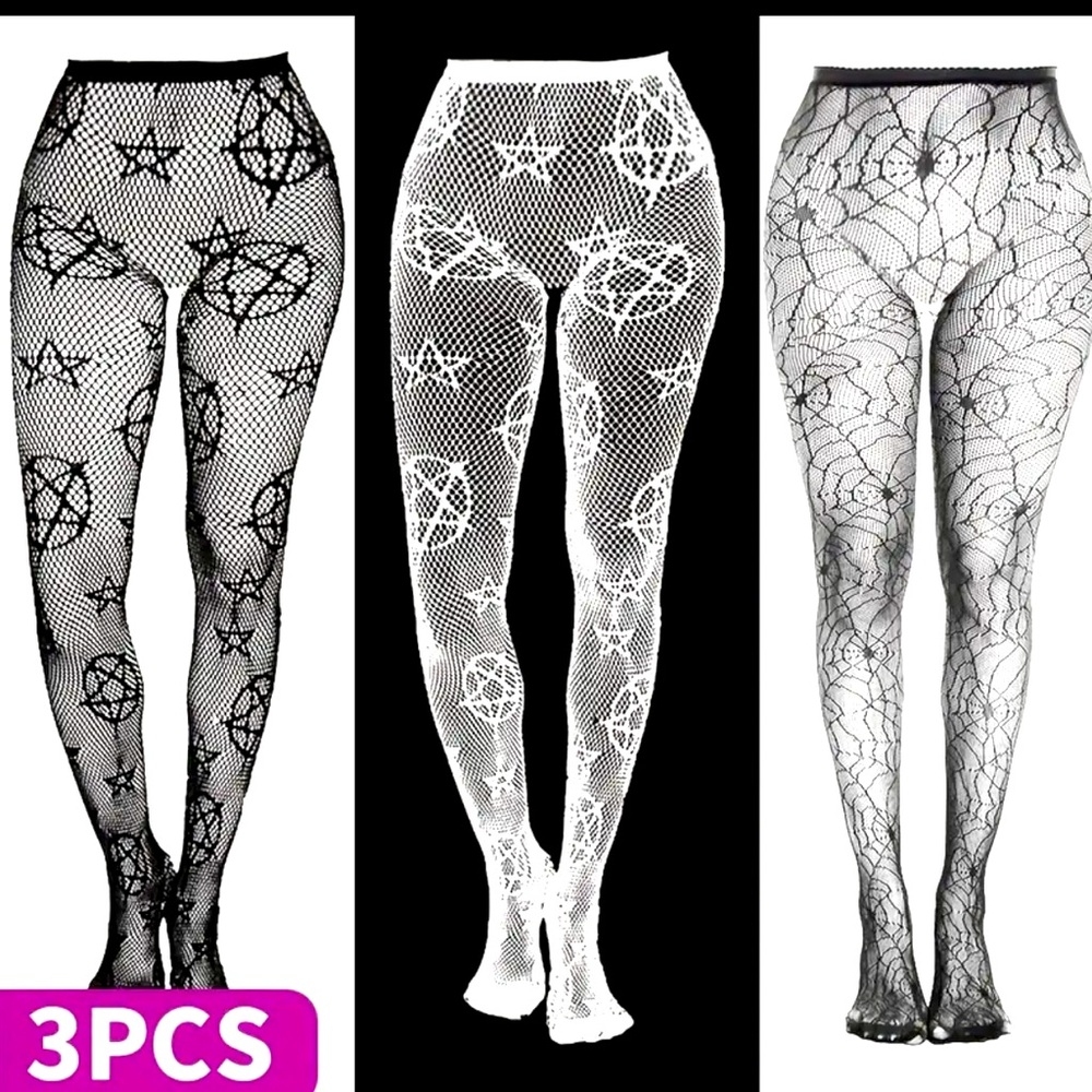 Plus size fishnet pantyhose set